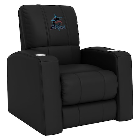 Dreamseat Relax Recliner with Miami Marlins Primary Logo XZ418301RHTCDBLK-PSMLB21004